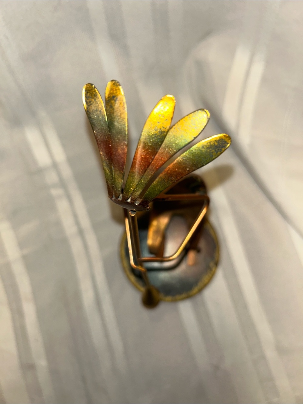 Tabletop Kokopelli Musician Sculpture in Copper and Gold (LC) - Picture 7 of 9